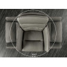 Chaise de bar en cuir taupe et microfibre rotative Abby
