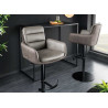 Chaise de bar en cuir taupe et microfibre rotative Abby
