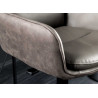 Chaise de bar en cuir taupe et microfibre rotative Abby