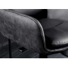 Tabouret de bar en cuir et microfibre anthracite rotatif Abby