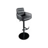 Tabouret de bar en cuir et microfibre anthracite rotatif Abby