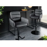Tabouret de bar en cuir et microfibre anthracite rotatif Abby