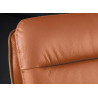 Tabouret de bar design cuir et microfibre cognac rotatif Abby