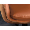 Tabouret de bar design cuir et microfibre cognac rotatif Abby