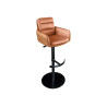 Tabouret de bar design cuir et microfibre cognac rotatif Abby