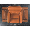 Tabouret de bar design cuir et microfibre cognac rotatif Abby