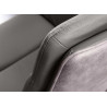 Chaise en cuir et microfibre taupe
