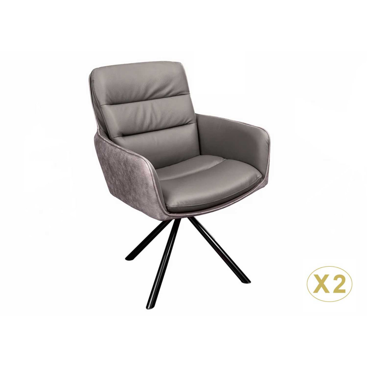 Chaise de salle à manger cuir taupe