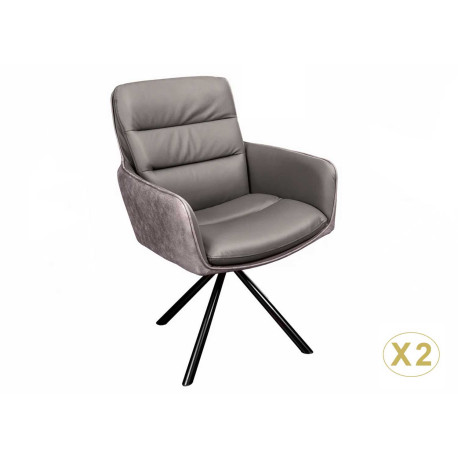 Chaise de salle à manger cuir taupe
