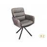 Chaise de salle à manger cuir taupe