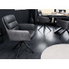 Chaise en cuir et microfibre design et pied métal noir