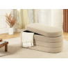 Banc coffre de rangement en tissu bouclé taupe Hope