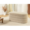 Banc coffre de rangement en tissu bouclé taupe Hope