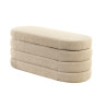 Banc coffre de rangement en tissu bouclé taupe Hope