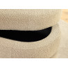 Banc coffre de rangement en tissu bouclé taupe Hope