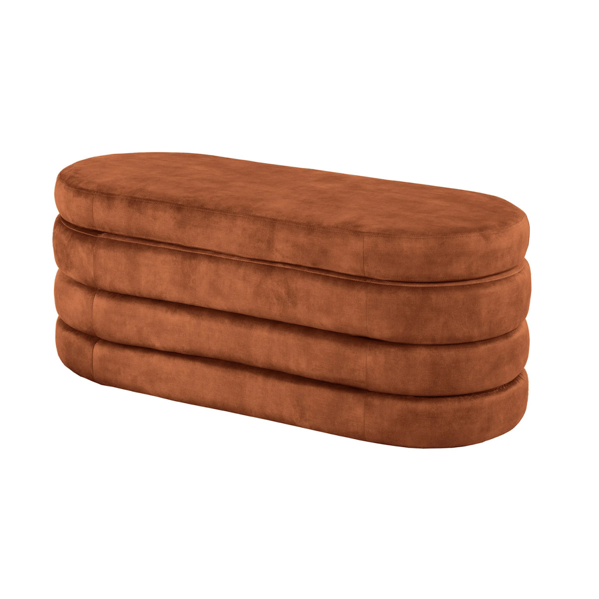 Banc coffre velours brun rouille Hope