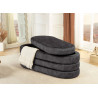 Banquette coffre velours gris avec rangement Hope