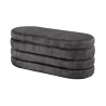 Banquette coffre velours gris avec rangement Hope