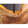 Lampe de table en bois de teck avec abat-jour beige Adrian