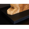Lampe de table en bois de teck avec abat-jour beige Adrian