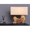 Lampe de table en bois de teck avec abat-jour beige Adrian