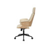 Chaise de bureau pivotante beige et chêne clair Oliver