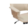 Chaise de bureau pivotante beige et chêne clair Oliver
