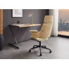 Chaise de bureau pivotante beige et chêne clair Oliver