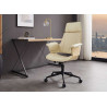 Chaise de bureau pivotante beige et chêne clair Oliver