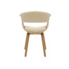 Chaise rétro moderne beige et chêne clair Oliver