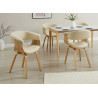 Chaise rétro moderne beige et chêne clair Oliver