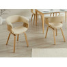 Chaise rétro moderne beige et chêne clair Oliver