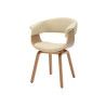 Chaise rétro moderne beige et chêne clair Oliver