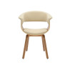 Chaise rétro moderne beige et chêne clair Oliver