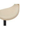 Tabouret de bar pivotant rétro moderne beige et chêne clair Oliver