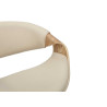 Tabouret de bar pivotant rétro moderne beige et chêne clair Oliver