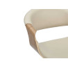 Tabouret de bar pivotant rétro moderne beige et chêne clair Oliver