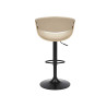 Tabouret de bar pivotant rétro moderne beige et chêne clair Oliver