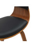 Chaise rétro design noir et noyer Oliver