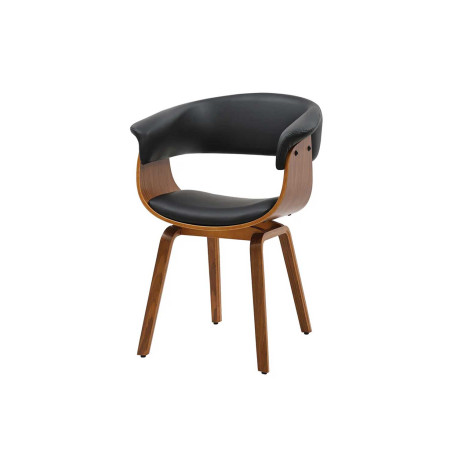 Chaise rétro design noir et noyer Oliver