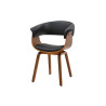 Chaise rétro design noir et noyer Oliver