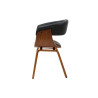 Chaise rétro design noir et noyer Oliver