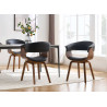 Chaise rétro design noir et noyer Oliver