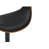 Chaise de bar pivotante rétro moderne noir et noyer Oliver