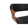 Chaise de bar pivotante rétro moderne noir et noyer Oliver