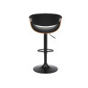 Chaise de bar pivotante rétro moderne noir et noyer Oliver