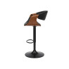 Chaise de bar pivotante rétro moderne noir et noyer Oliver