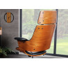Fauteuil de bureau pivotant noir et noyer Oliver