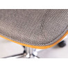 Fauteuil de bureau tissu gris et noyer Oliver