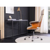 Fauteuil de bureau tissu gris et noyer Oliver